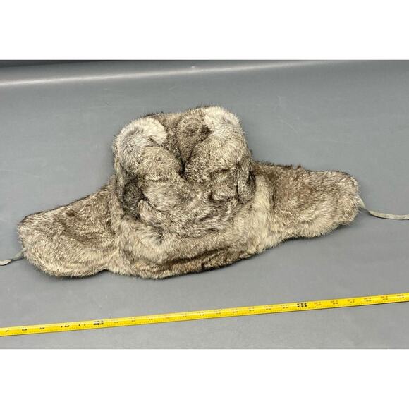 Vintage Baltman & Co Grey Rabbit Fur Trapper Flap Hat - Picture 3 of 6